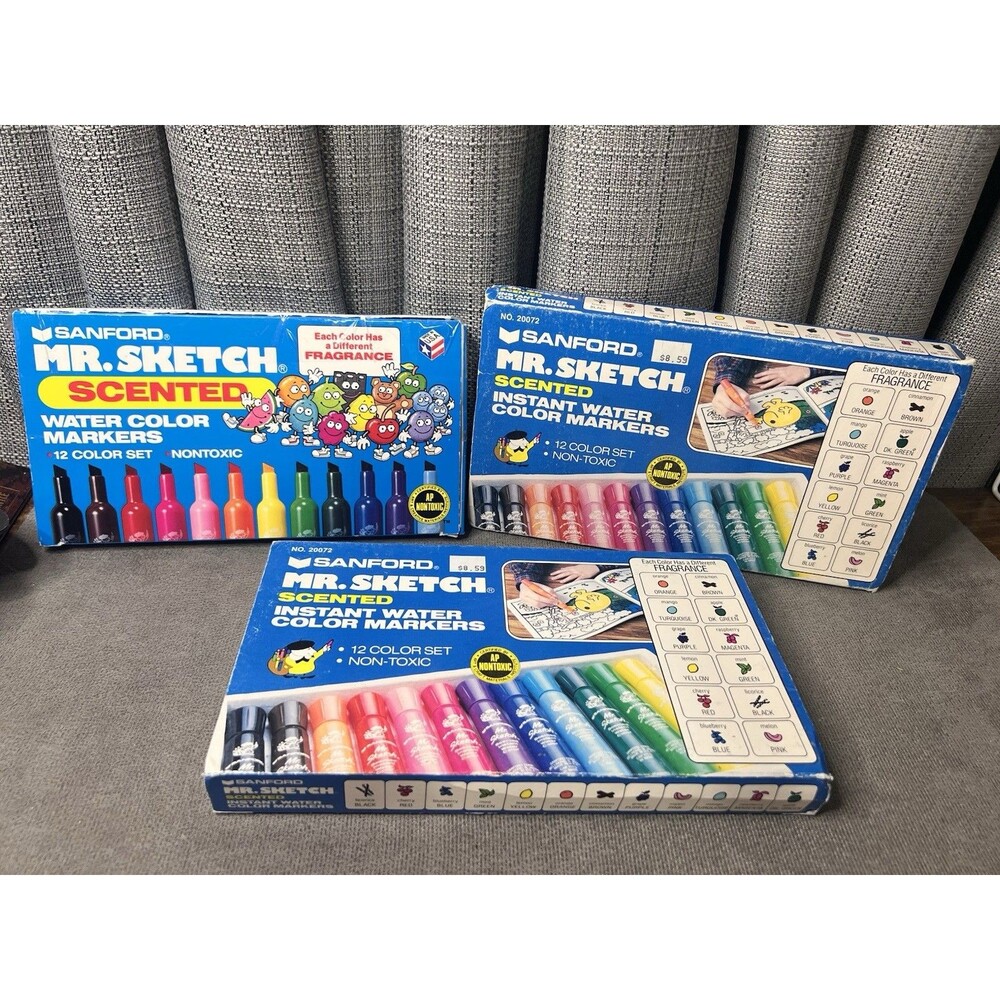VTG Sanford Mr Sketch Scented Instant Water Color Markers Lot Arts Crafts